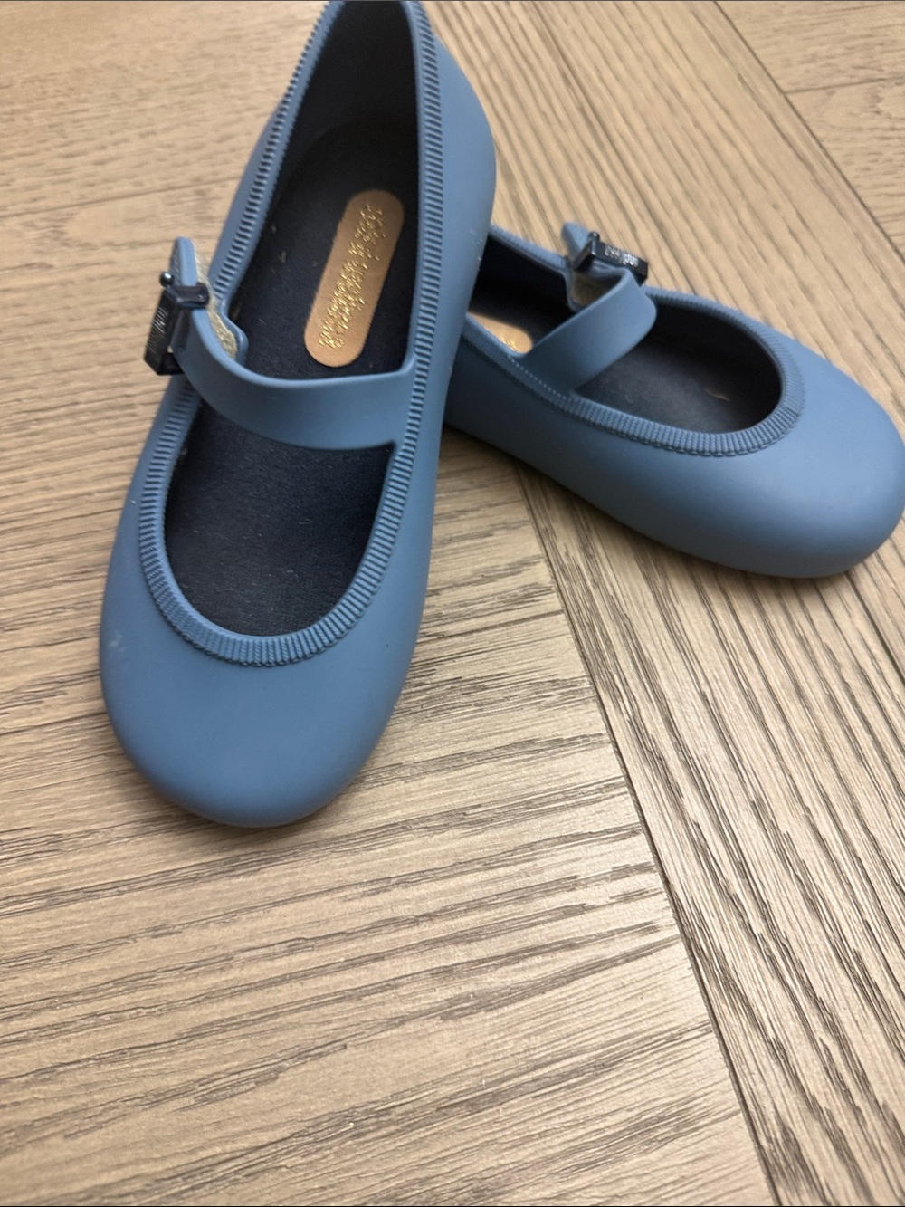 Mini Melissa Dusty Blue Mary Jane Flats for Kids